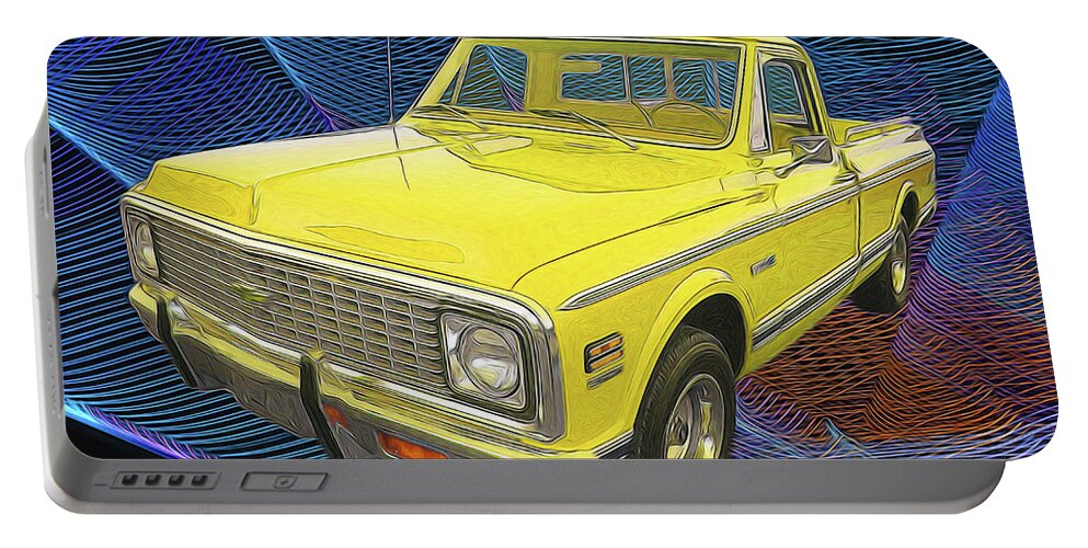 1972 Chevy Truck Portable Battery Charger featuring the digital art 1972 Chevy Pickup Truck by Rick Wicker
