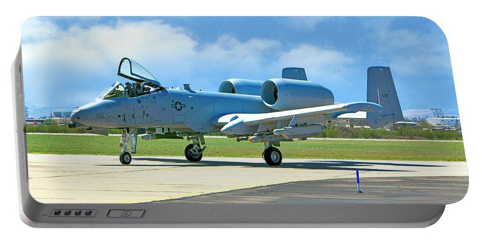 Warthog Portable Battery Charger featuring the photograph A-10 Warthog #2 by Chris Smith
