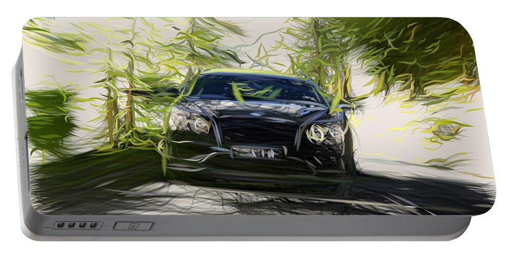 Bentley Portable Battery Charger featuring the digital art Bentley Continental Supersports Drawing #3 by CarsToon Concept