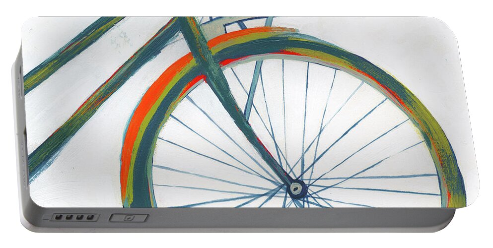 Transportation Portable Battery Charger featuring the painting Bicycle Diptych II by Grace Popp