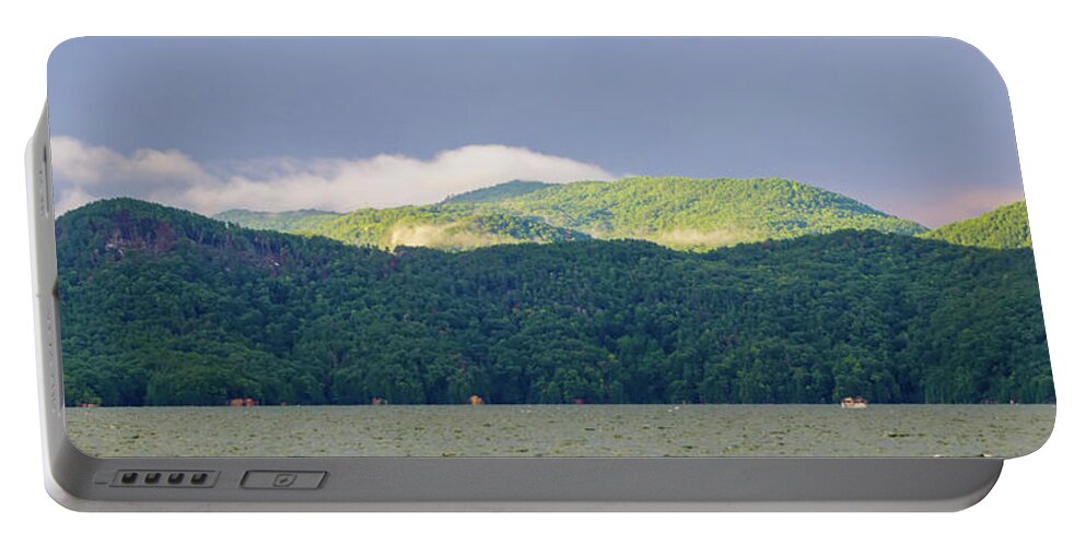 Boat Portable Battery Charger featuring the photograph Boating And Camping On Lake Jocassee In Upstate South Carolina #2 by Alex Grichenko