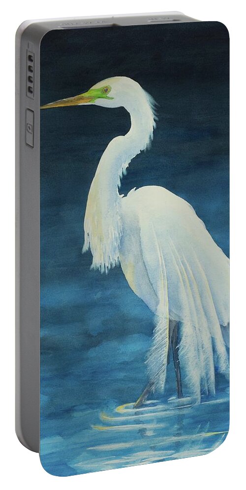 Great Egret Portable Battery Charger featuring the painting Great Egret by George Harth