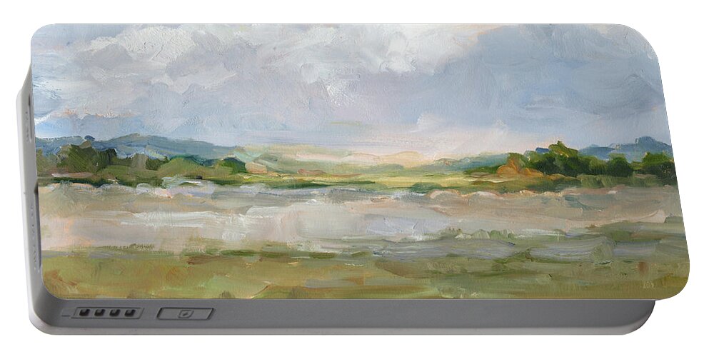 Landscapes Portable Battery Charger featuring the painting May Skies II by Ethan Harper