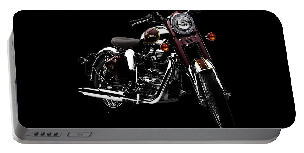 Royal Enfield Portable Battery Charger featuring the mixed media Royal Enfield Classic 500 by Smart Aviation