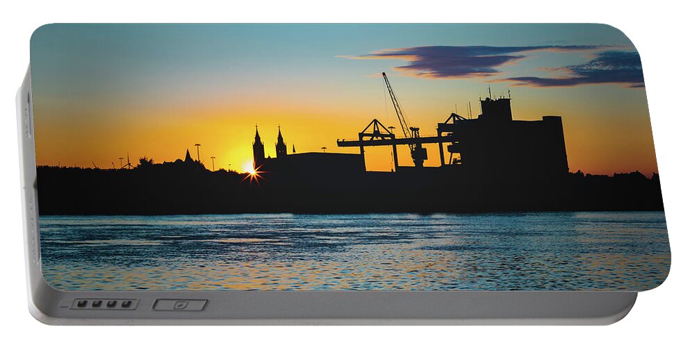 Worms Portable Battery Charger featuring the photograph Sunset in Worms by Marc Braner