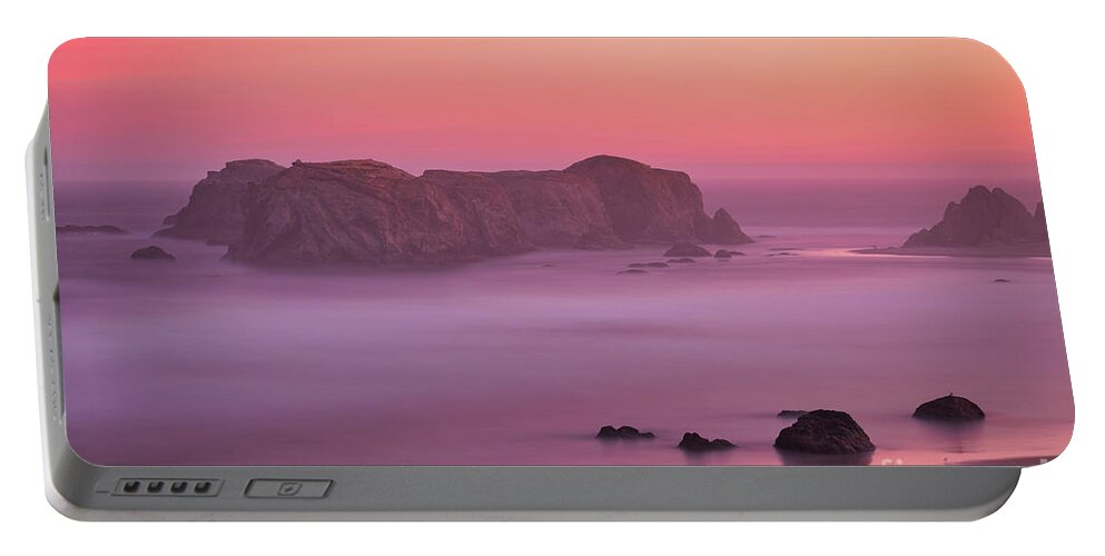Bandon Beach Portable Battery Charger featuring the photograph Tangerine Sunrise by Doug Sturgess