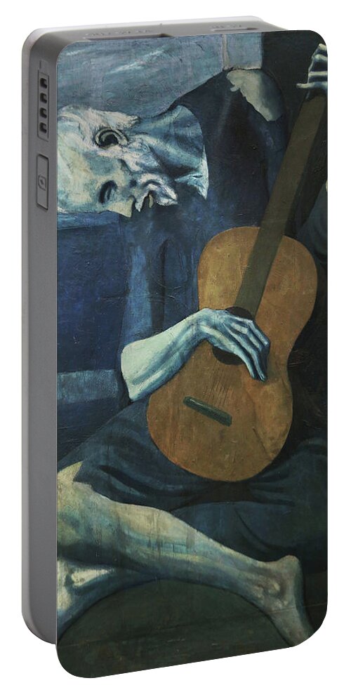Old Portable Battery Charger featuring the painting The Old Guitarist by Pablo Picasso