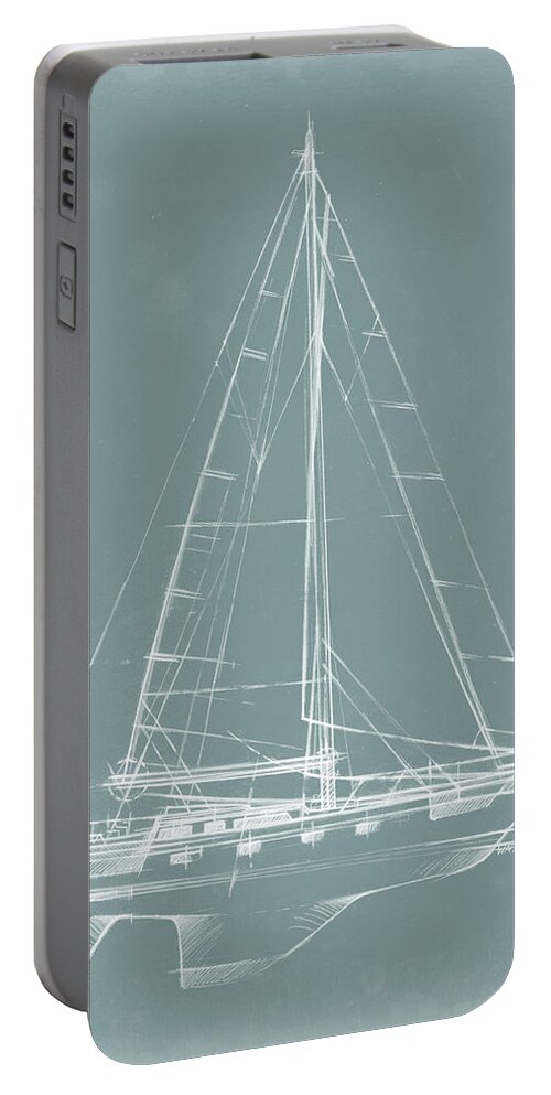 Transportation Portable Battery Charger featuring the painting Yacht Sketches II by Ethan Harper