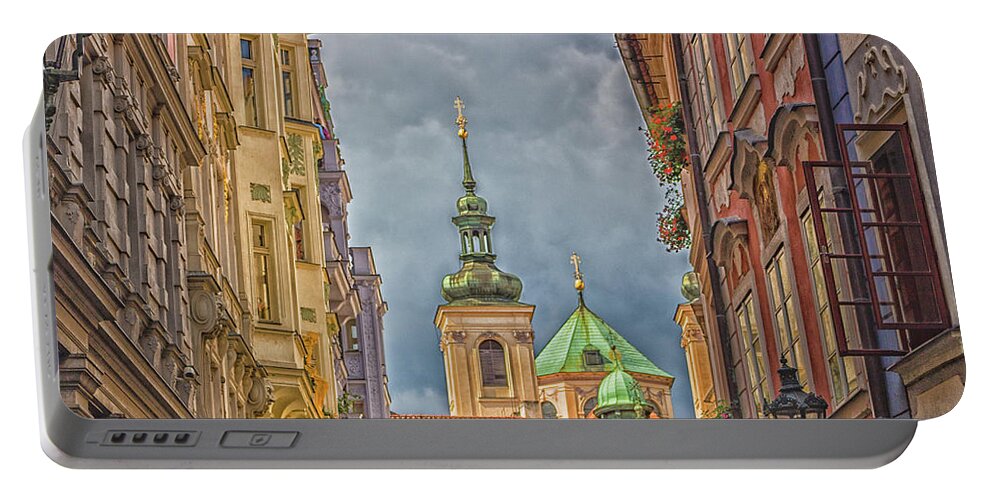 Alley Portable Battery Charger featuring the photograph Architecture of Prague #20 by Vivida Photo PC