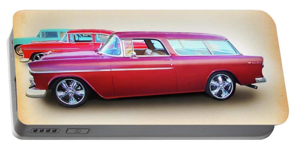 1955 Chevy Portable Battery Charger featuring the digital art 3 - 1955 Chevy's by Rick Wicker