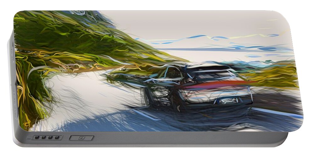 Porsche Portable Battery Charger featuring the digital art Porsche Macan S Drawing #4 by CarsToon Concept