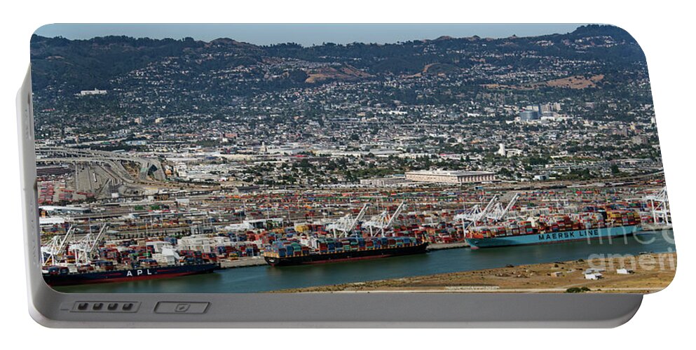 Port Of Oakland Portable Battery Charger featuring the photograph Port of Oakland Aerial Photo #4 by David Oppenheimer