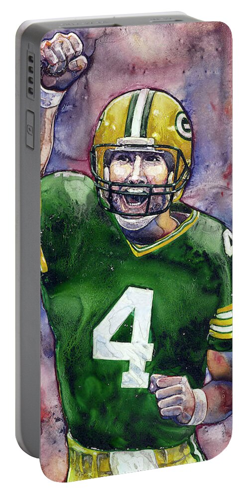 Packers Portable Battery Charger featuring the painting 4 Ever by Amy Stielstra