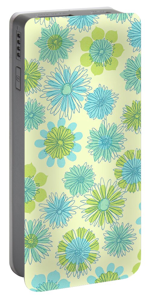 Background Portable Battery Charger featuring the drawing Flower pattern #4 by CSA Images