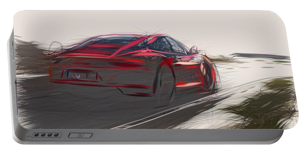 Porsche Portable Battery Charger featuring the digital art Porsche 911 GTS Drawing #5 by CarsToon Concept