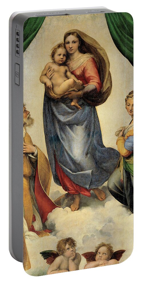 Raphael Portable Battery Charger featuring the painting The Sistine Madonna by Raphael