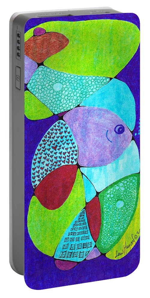 Lew Hagood Portable Battery Charger featuring the mixed media 46.ab.18 by Lew Hagood