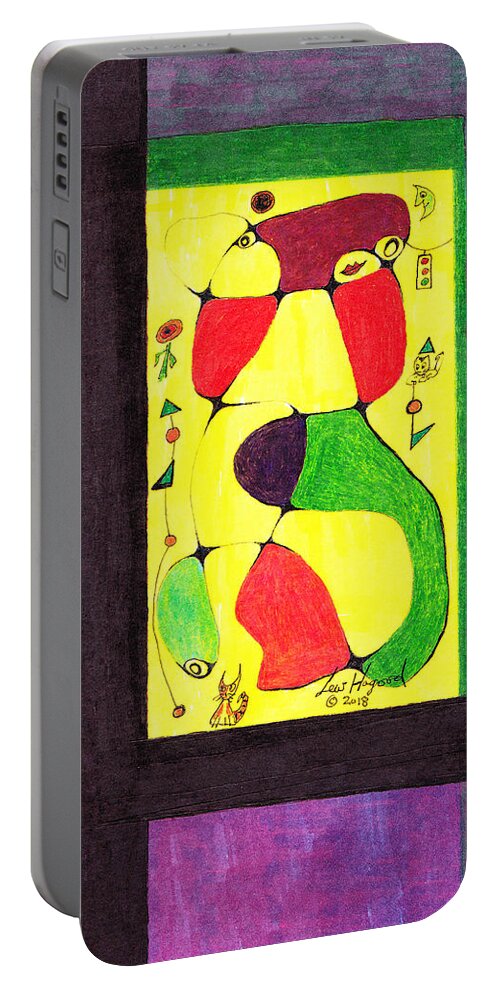 Lew Hagood Portable Battery Charger featuring the mixed media 46.ab.19 by Lew Hagood