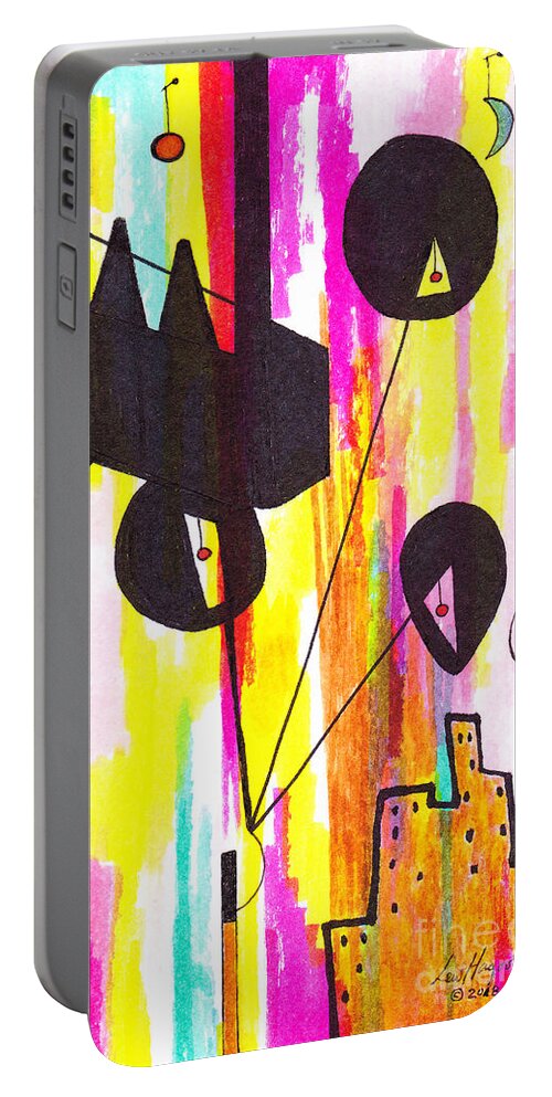Lew Hagood Portable Battery Charger featuring the mixed media 46.ab.6 by Lew Hagood