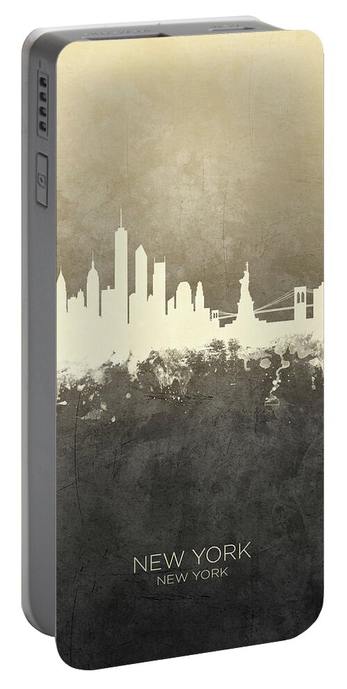 New York Portable Battery Charger featuring the digital art New York Skyline #47 by Michael Tompsett