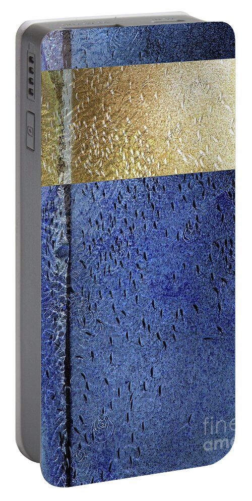 Abstract Portable Battery Charger featuring the digital art Fish swim in same direction #5 by Ingela Christina Rahm