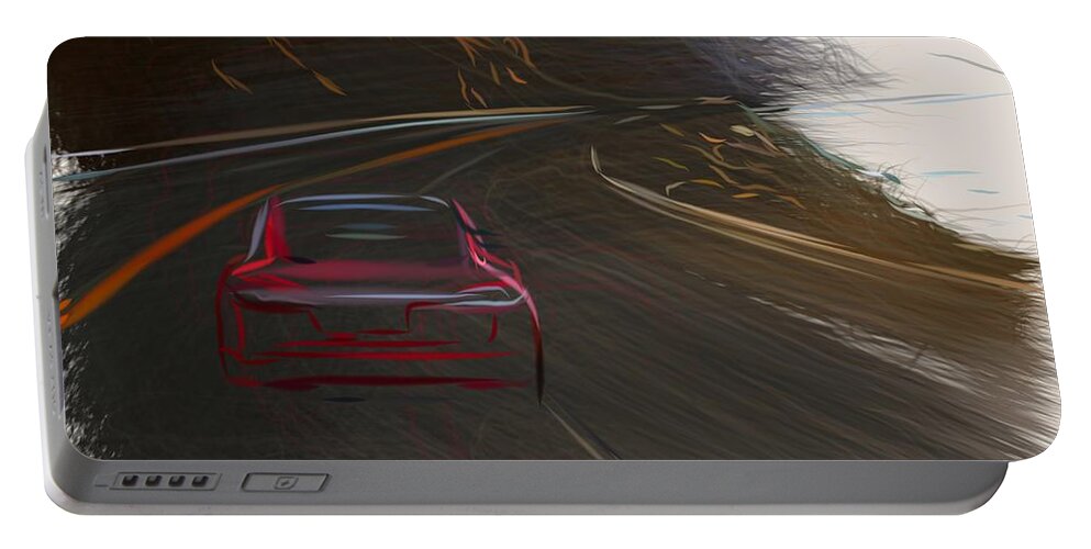 Tesla Portable Battery Charger featuring the digital art Tesla Model S Drawing #6 by CarsToon Concept