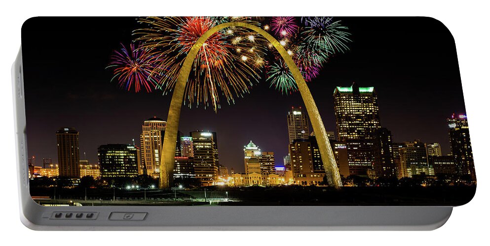 St. Louis Arch Portable Battery Charger featuring the photograph 50 Years of the Arch by Randall Allen