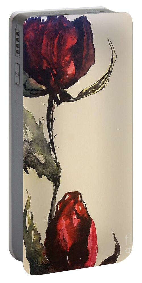 #55 2019 Portable Battery Charger featuring the painting #55 2019 by Han in Huang wong