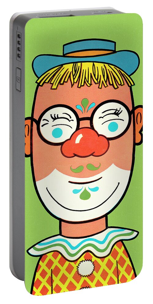 Accessories Portable Battery Charger featuring the drawing Clown #6 by CSA Images
