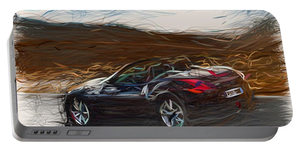 Nissan Portable Battery Charger featuring the digital art Nissan 370Z Draw #6 by CarsToon Concept