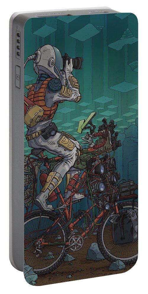 Digitalart Portable Battery Charger featuring the digital art 606 by EvanArt - Evan Miller