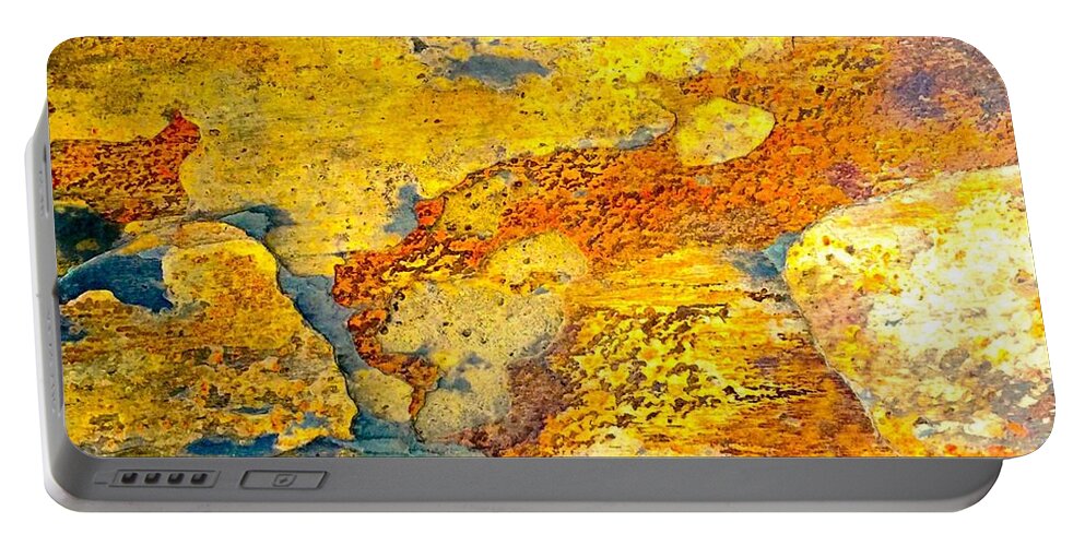 Abstract Photograph Portable Battery Charger featuring the mixed media 61 Stone8 faa by Michael Bobay