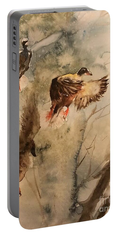 #65 2019 Portable Battery Charger featuring the painting #65 2019 by Han in Huang wong