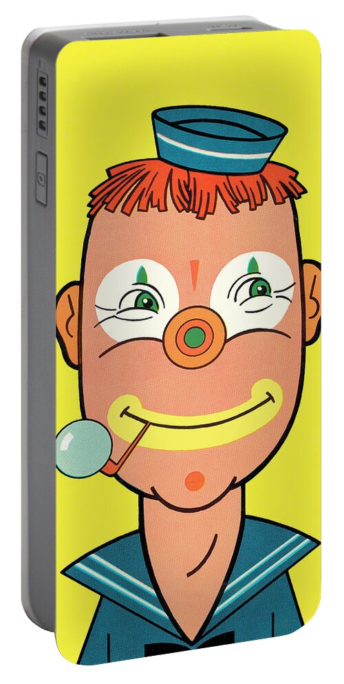 Bad Habit Portable Battery Charger featuring the drawing Clown #7 by CSA Images