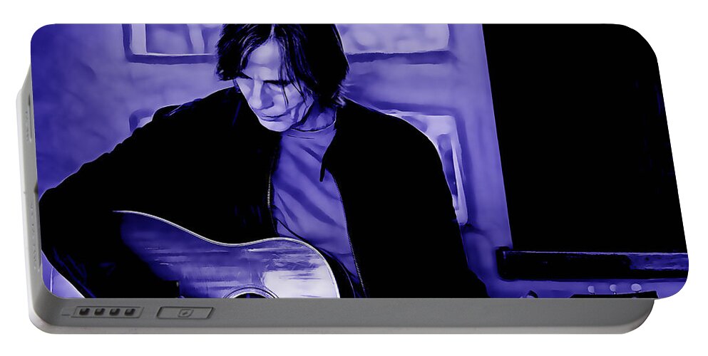 Jackson Browne Portable Battery Charger featuring the mixed media Jackson Browne Collection #7 by Marvin Blaine