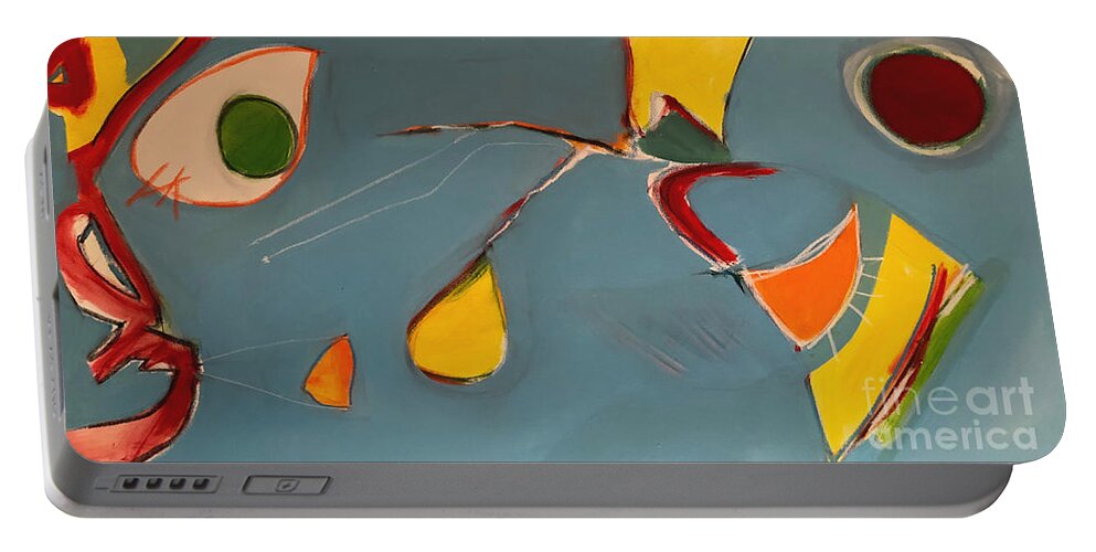 Abstract Portable Battery Charger featuring the painting Untitled #9 by Jeff Barrett