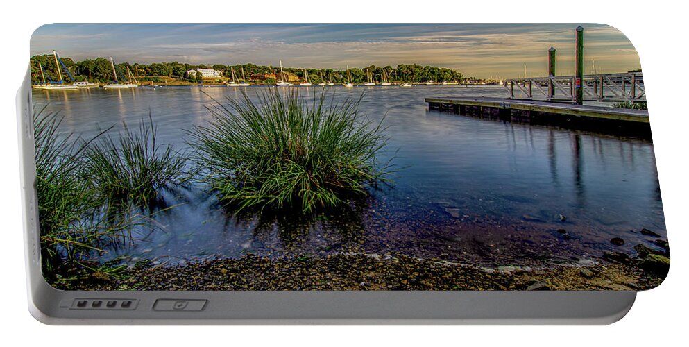 Bay Portable Battery Charger featuring the photograph Greenwich Bay Harbor Seaport in east greenwich Rhode Island #8 by Alex Grichenko