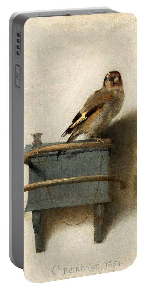 Carel Fabritius Portable Battery Charger featuring the painting The Goldfinch #2 by Carel Fabritius