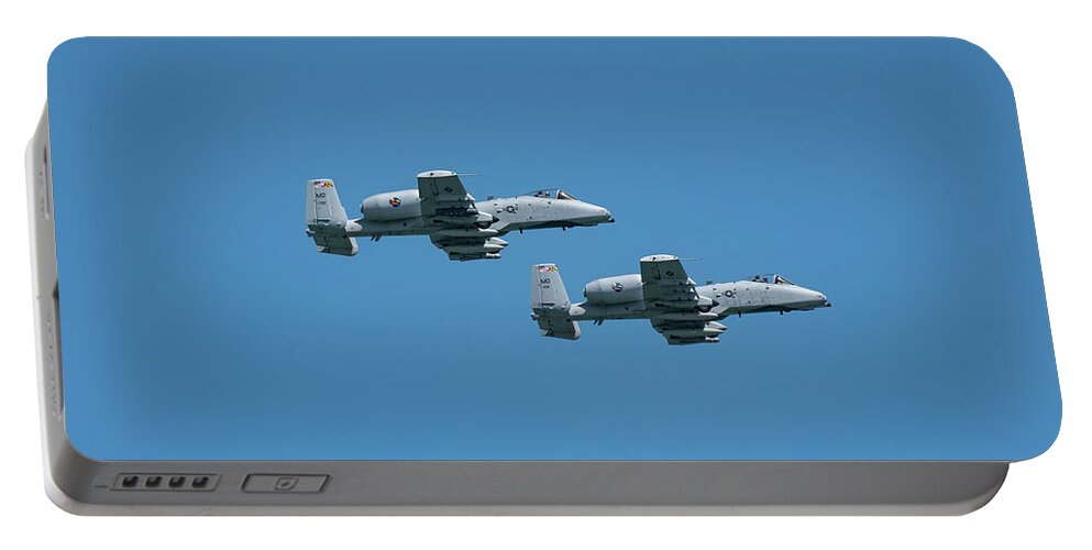A-10 Portable Battery Charger featuring the photograph A-10 Warthog by Rose Guinther