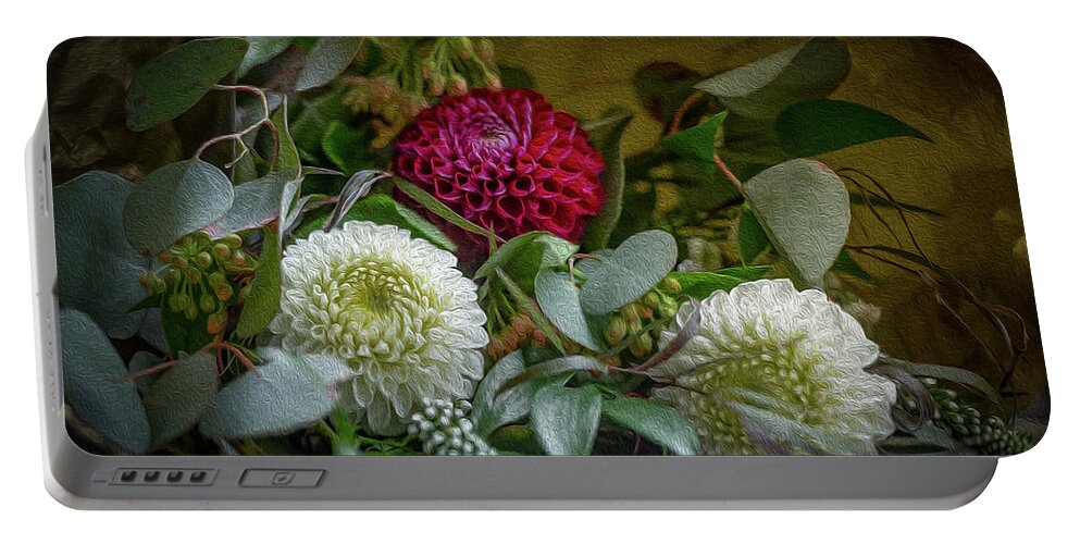 New York Portable Battery Charger featuring the photograph A Floral Study - Paint by David Downs