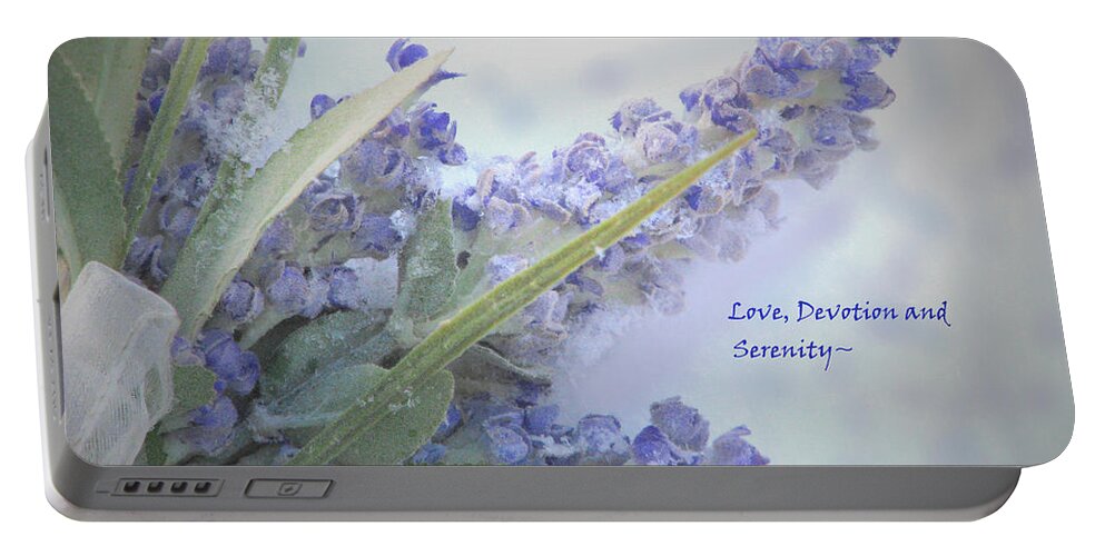 Lavender Portable Battery Charger featuring the photograph A Gift Of Lavender by Angela Davies