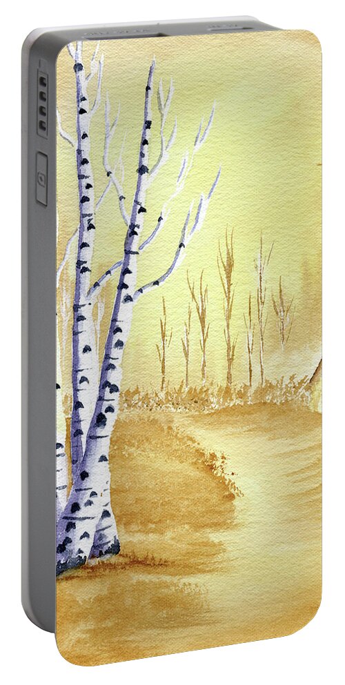 Yellow Portable Battery Charger featuring the painting A New Day by Richard Stedman