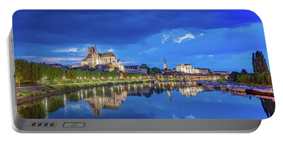 Auxerre Portable Battery Charger featuring the photograph A Night to Remember in Auxerre by Marcy Wielfaert