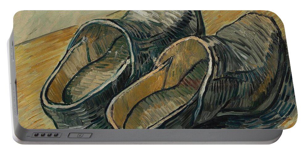 Oil On Canvas Portable Battery Charger featuring the painting A Pair of Leather Clogs. by Vincent van Gogh -1853-1890-