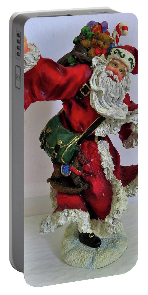 Santa Claus Portable Battery Charger featuring the photograph A Right Jolly Old Elf by Linda Stern
