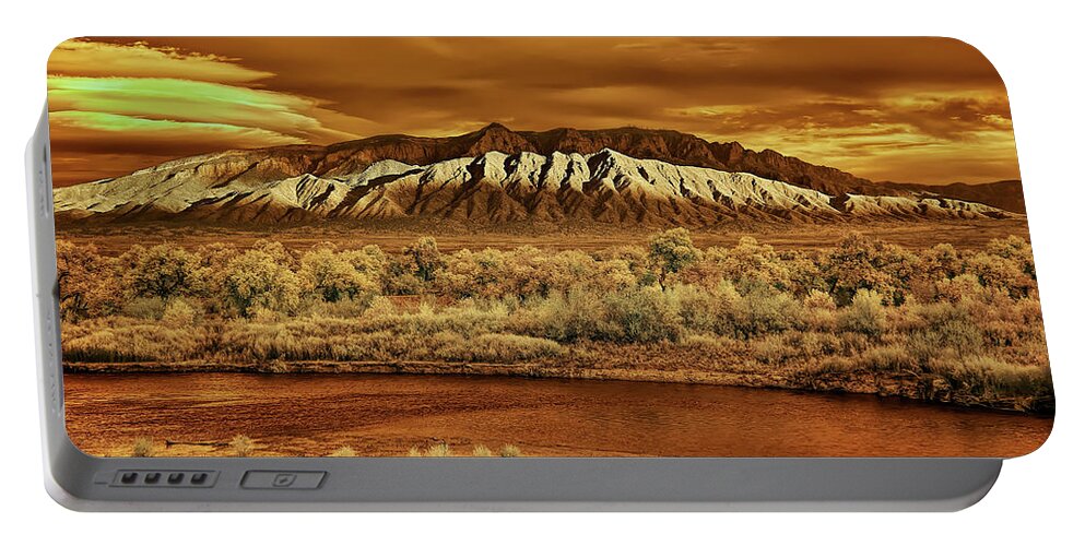 Infrared Portable Battery Charger featuring the photograph A Sandia Sunset by Michael McKenney