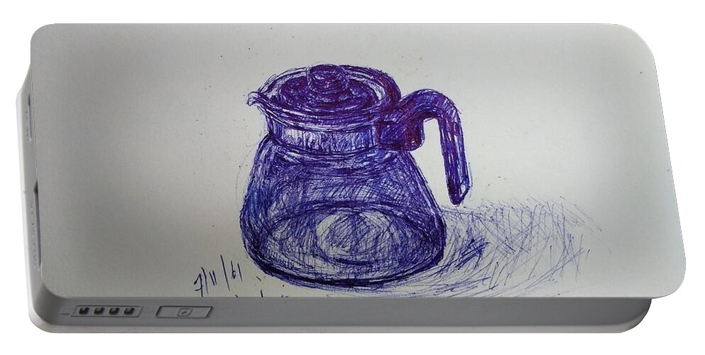 Jar Portable Battery Charger featuring the drawing A sketching by Sukalya Chearanantana