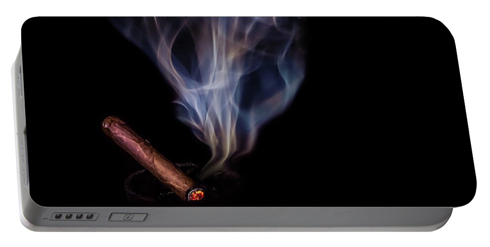 Aroma Portable Battery Charger featuring the photograph A Stogie by Bill Chizek
