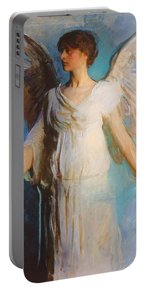 Angels Portable Battery Charger featuring the mixed media Angel Standing 104 by Abbott Handerson Thayer