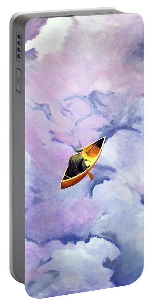 Surrealism Portable Battery Charger featuring the painting Above The Clouds by Thomas Blood
